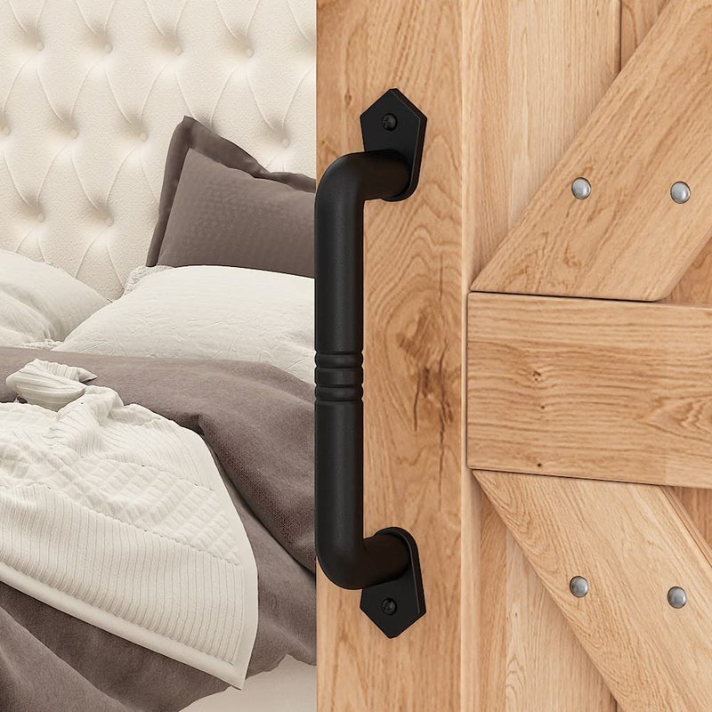 SKYSEN Sliding Barn Door Handle Pull Black for Sliding Barn Door,Gate 9'' Black(607) - Image 5
